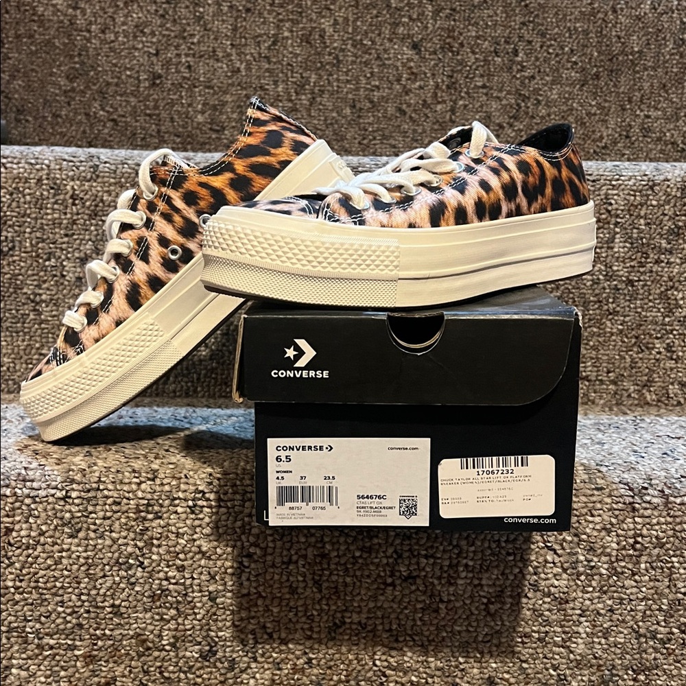 Converse Animal Print Sneakers with White Accents